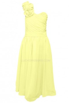 A-Line One-Shoulder Short Blue Chiffon Prom Evening Formal Party Dresses ED010228