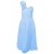 A-Line One-Shoulder Short Blue Chiffon Prom Evening Formal Party Dresses ED010228
