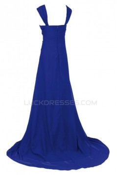 Long Blue Beaded Chiffon Prom Evening Formal Party Dresses ED010239