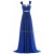 Long Blue Beaded Chiffon Prom Evening Formal Party Dresses ED010239