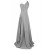 A-Line One-Shoulder Long Silver Chiffon Prom Evening Formal Party Dresses ED010240
