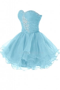 Beaded Sweetheart Short Blue Prom Evening Formal Party Dresses ED010242