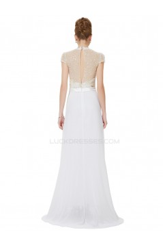 Long White Beaded Chiffon and Lace Prom Evening Formal Party Dresses ED010266