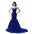 Trumpet/Mermaid Sweetheart Beaded Long Blue Prom Evening Formal Party Dresses ED010276
