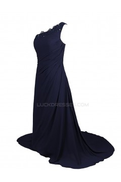 One-Shoulder Long Blue Prom Evening Formal Party Dresses ED010280