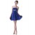 A-Line Strapless Short Blue Chiffon Prom Evening Formal Party Dresses ED010285