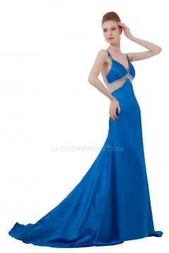 Beaded Long Blue Prom Evening Formal Party Dresses ED010286