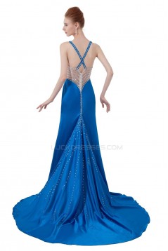 Beaded Long Blue Prom Evening Formal Party Dresses ED010286