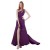 One-Shoulder Long Purple Chiffon Prom Evening Formal Party Dresses ED010293