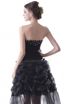 High Low Beaded Long Black Prom Evening Formal Party Dresses ED010297