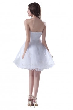 A-Line Sweetheart Beaded Short White Chiffon Prom Evening Formal Party Dresses ED010299