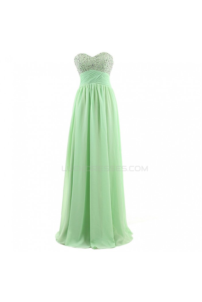 A-Line Sweetheart Beaded Long Chiffon Prom Evening Formal Party Dresses ED010302