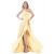 One-Shoulder Beaded Yellow Chiffon Prom Evening Formal Party Dresses ED010304