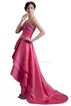 High Low Strapless Short Pink Prom Evening Formal Party Dresses ED010320