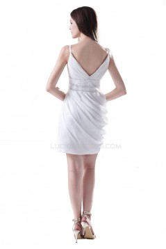 Short White Beaded Prom Evening Formal Party Dresses ED010323