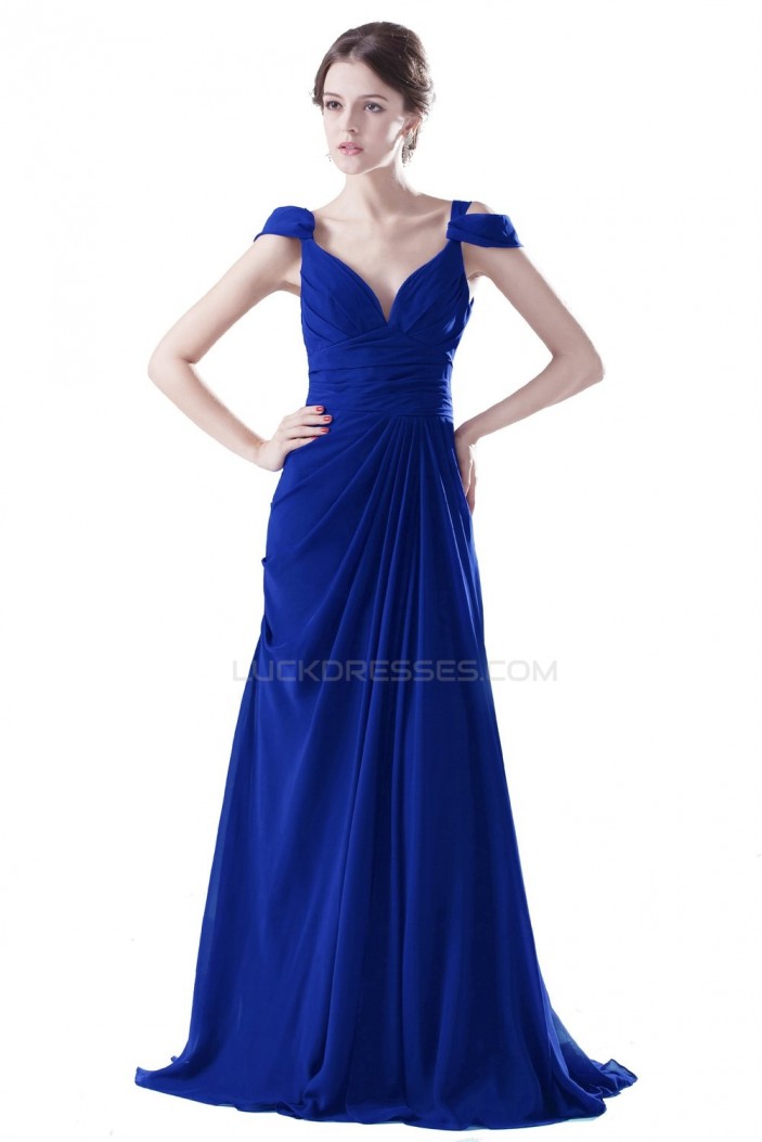 Long Blue Chiffon Prom Evening Formal Party Dresses ED010325