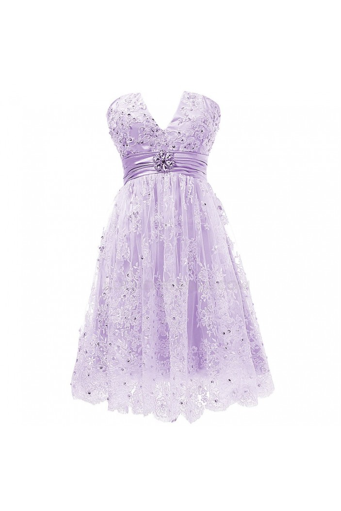 Short Purple Lace Prom Evening Formal Party Dresses ED010332