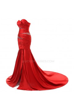 Trumpet/Mermaid Sweetheart Long Red Prom Evening Formal Party Dresses ED010337