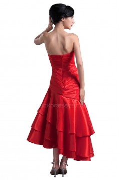 A-Line Strapless Short Red Prom Evening Formal Party Dresses ED010341