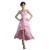 A-Line High Low Short Beaded Pink Prom Evening Formal Party Dresses ED010346