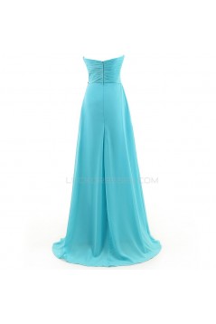 A-Line Sweetheart Long Blue Chiffon Prom Evening Formal Party Dresses ED010350