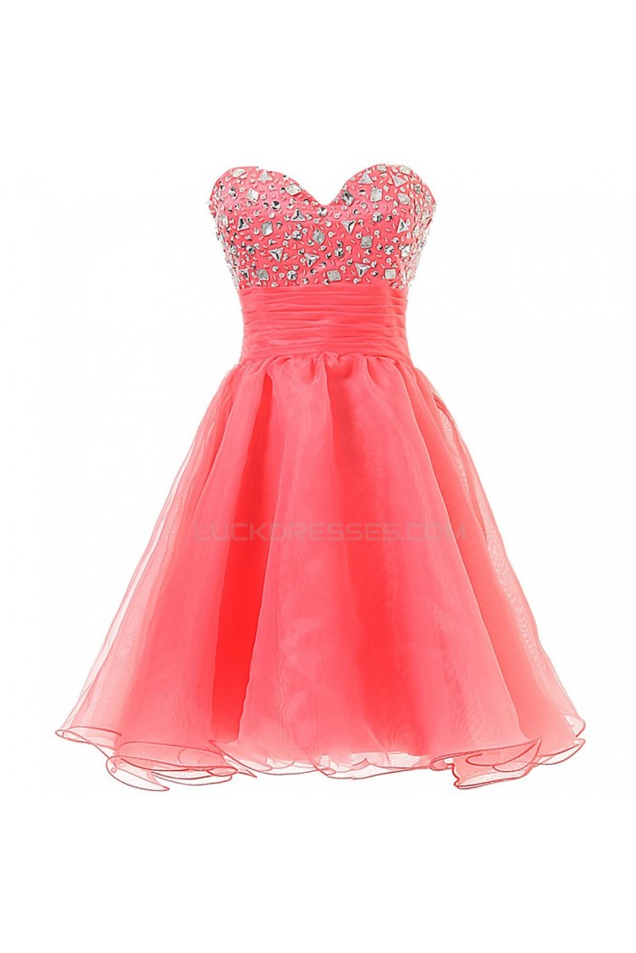 A-Line Sweetheart Beaded Short Prom Evening Formal Party Dresses ED010354