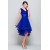 A-Line Princess V-Neck Short Royal Blue Chiffon Prom Bridesmaid Party Dresses ED010372