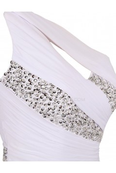 Trumpet/Mermaid One-Shoulder Beaded Long Chiffon Prom Evening Formal Party Dresses ED010373