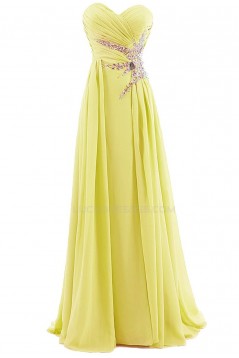 A-Line Sweetheart Long Blue Beaded Chiffon Prom Evening Formal Party Dresses ED010376