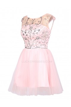A-Line Beaded Short Prom Evening Formal Party Dresses ED010380