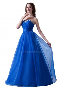 A-Line Sweetheart Long Blue Prom Evening Formal Party Dresses ED010386