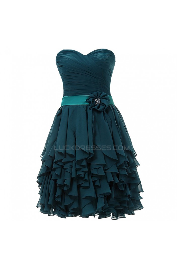 A-Line Sweetheart Short Chiffon Prom Evening Formal Party Dresses ED010389