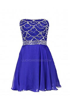 A-Line Strapless Beaded Short Prom Evening Formal Party Dresses ED010399
