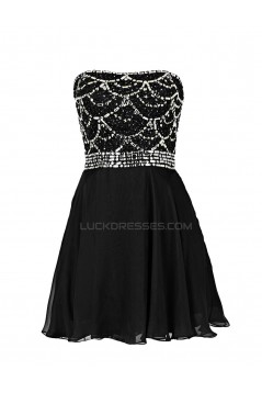 A-Line Strapless Beaded Short Prom Evening Formal Party Dresses ED010399