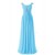 Sheath/Column Beaded Long Blue Chiffon Prom Evening Formal Party Dresses ED010409