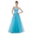 A-Line Sweetheart Beaded Long Blue Tulle Prom Evening Formal Party Dresses ED010415