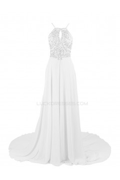 A-Line Beaded Long Pink Chiffon Prom Evening Formal Party Dresses ED010419