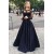 A-Line Two Pieces Long Sleeves Lace Black Prom Evening Formal Party Dresses ED010427