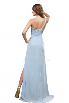 One-Shoulder Beaded Long Chiffon Prom Evening Formal Party Dresses ED010439