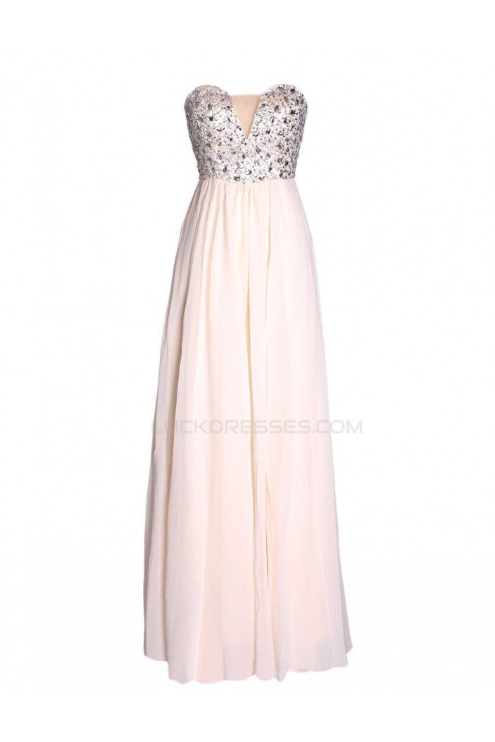 A-Line Sweetheart Beaded Long Chiffon Prom Evening Formal Party Dresses ED010451