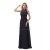 A-Line Halter Long Black Chiffon and Lace Prom Evening Formal Party Dresses/Bridesmaid Dresses ED010457