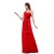 A-Line One-Shoulder Long Red Chiffon Prom Evening Formal Party Dresses ED010460