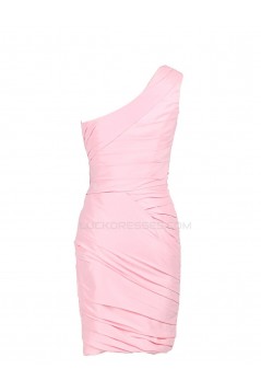 One-Shoulder Short Pink Prom Evening Formal Party Dresses ED010464