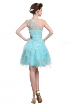 One-Shoulder Short Blue Prom Evening Formal Party Dresses ED010481