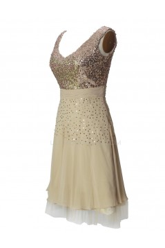 A-Line Short Sequin Chiffon Prom Evening Formal Party Dresses ED010494