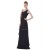 One-Shoulder Long Black Chiffon Prom Evening Formal Party Dresses ED010509