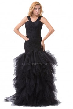 Trumpet/Mermaid Long Black Prom Evening Formal Party Dresses ED010510