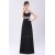 A-Line Halter Beaded Long Black Chiffon Prom Evening Formal Party Dresses ED010522