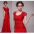 A-Line Long Beaded Red Chiffon Prom Evening Formal Party Dresses ED010527