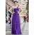 Empire One-Shoulder Beaded Long Purple Chiffon Prom Evening Formal Party Dresses/Maternity Evening Dresses ED010537